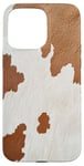 iPhone 15 Pro Max Natural Cowhide Brown Cow Rustic Case