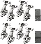 95 Degré Clip-on 3-Way Rentrant 35mm Soft Close Charnieres avec Amortisseur Hydraulique Fermeture Automatique Charnière à Amorti pour Armoires de Porte Cuisine Lot de 8