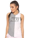 Nike W NK Miler Tank SD Réservoir Femme, Carbon Heather/Pink Foam/Blac, FR : XL (Taille Fabricant : XL)