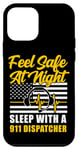 iPhone 12 mini 911 Dispatcher Thin Gold Yellow Line American Flag Feel Safe Case