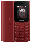 Nokia 105 2G Feature Phone with long-lasting battery, 12 hours of talk-time, wireless FM radio, large display, and tactile keyboard, Dual Sim - Red