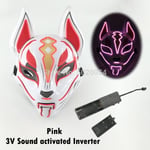 Uusi Luminous Halloween Party Mask EL Wire Hehkuva Maski Japanilainen Anime Cosplay LED Costume Fox Mask karnevaalijuhlatarvikkeisiin