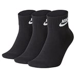 Nike Men U Nk Nsw Evry Essential Ankle Socks - Black/White, M