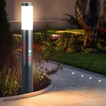 Globo Lighting - Lampadaire d'extérieur détecteur de mouvement éclairage de jardin terrasse en acier inoxydable gris clair dans un ensemble