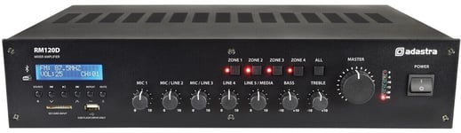 Adastra 953.224UK RM-series 100V 5CH Mixer-Amplifier w/ DAB+ / BT / USB / SD