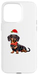 Coque pour iPhone 15 Pro Max Dachshund Santa Funny Xmas Lights Dachshund Merry Christmas