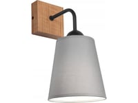 Lamkur Vegglampe Lamkur Lula 47676 Vegglampe Boho Vegglampe Tremateriale Lampeskjerm 1X60w E27 Grå/Tre