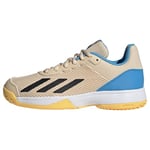 adidas Courtflash Tennis Shoes Sneaker, Crystal Sand/Core Black/Blue Burst, 12 UK Child