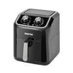 Geepas Vortex 5L Manual Air Fryer – Convection Air Fryer, 30 Minutes Timer & Non-Stick Basket – Oil Free Toaster Oven, 2 Years Warranty, 1600W, Black