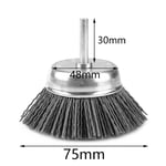 NuoDunco-Brosse à gobelet convertible en filament de nylon,brosse pour perceuse électrique,poignée utilisée pour enlever la rouille,la corrosion,la peinture,75mm,3 po - Type grit120 gray #B