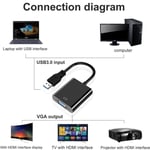 Projector 1080P FHD HDTV USB 3.0 USB  to VGA USB to VGA Adapter Cable Converter