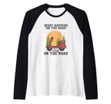 What happens on the Road stay on the Road Raglan Baseball Tee