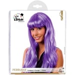 Perruque - Violet - Avec frange - Déguisement - Cheveux longs - Femme