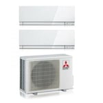 mitsubishi electric dual split inverter air conditioner series kirigamine zen white msz-ef 12+12 avec mxz-2f53vf r-32 wi-fi couleur intégrée blanc