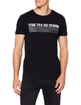 TOM TAILOR Denim Men's T-Shirt with Print 1016303, 14482 - Deep Black, S