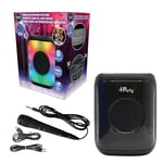 Lexibook, iParty, Enceinte Bluetooth Portable avec Micro, Puissant Volume Sonore, Effets Lumineux Multicolores, Batterie Rechargeable, K8310