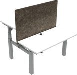 OmniLift, Dobbelt hæve-/sænkebord, firkantet, hvid/sølv, H125x120x60 cm, mfc