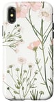 Coque pour iPhone X/XS Rose pastel Fleurs sauvages Fleurs sauvages Vintage Botanique