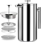 Stainless  Steel  French  Press -  Double  Wall  Coffee  Press -  Stainless  Ste