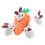 Amazon Basics Lot de 5 jouets en peluche avec couineur, lapin et carotte, Orange/blanc