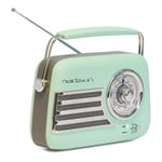 Madison - FREESOUND-VR40GR-MAT - 30W Vintage Long Battery Radio - Bluetooth, USB & FM - Pale Green Matte - Vintage, Nostalgic, Retro