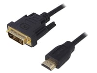 Cable DVI-D -18+1- male HDMI male 3m - Noir