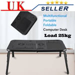 Portable Laptop Desk Lap Table with Cooling Fan Bed Tray Computer Folding Stand