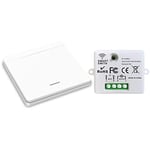 DieseRC Interrupteur d'éclairage sans fil, interrupteur de sécurité de l'émetteur RF et contrôleur de récepteur 10A, installation facile pour lampe jusqu'à 1500W