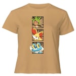 Pokemon Generation 6 Starters Women's Cropped T-Shirt - Tan - XL