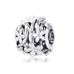 PANDOCCI 2020 Spring White Daisy Flower Bead 925 Silver DIY Fits for Original Pandora Bracelets Charm Fashion Jewelry