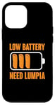 Coque pour iPhone 12 mini Batterie faible nécessitant un design lumpia pour un amateur de lumpia