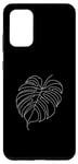 Coque pour Galaxy S20+ Dessin artistique feuille de Monstera One Line