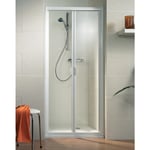 Porte de douche pliante, verre transparent, Phoenix ii Schulte profilé blanc, verre 3mm, 80 x 185 cm