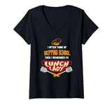 Womens Funny School Cafeteria Worker Crew and Lunch Lady Quote V-Neck T-Shirt