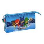 Tredubbel Carry-all PJ Masks Blå 22 x 12 x 3 cm