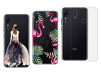 NOVAGO Compatible avec Xiaomi Redmi Note 7 Coque Souple et Résistante Anti Choc avec Impression de qualité (3 Coques, Multicolore 3)