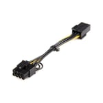 StarTech PCI Express 6 pin to 8 pin Power Adapter Cable - Strømkabel - 6-pins PCIe-strøm (hunn) til 8-pins PCIe-strøm (hann) - 15.5 cm - gul - for