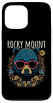 Coque pour iPhone 13 Pro Max Rocky Mount NC Fun Ours portant des lunettes Motif fleurs