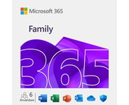 Microsoft M365 Family Swedish Subscription P10 EuroZone 1 License Medialess 1 Year