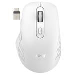 LinQ Souris Sans Fil WiFi et Bluetooth 2.4G avec Dongle USB C et USB Blanc