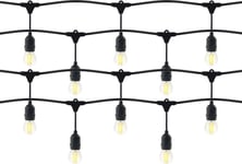 Orno Lighting Garland Kit -1 Sträng 5M (10 Armaturer) + 10 Led-Lampor 1W E27, 3000K - Zyepa + 1 Lampa Gåva!