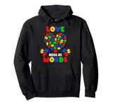 Autism Awareness Puzzle Piece Love Needs No Words Autistic Pullover Hoodie