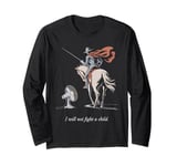 Don Quixote Funny Knight vs Fan Humor Design Long Sleeve T-Shirt