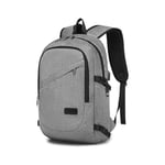 Sac a Dos Sacs à dos pour ordinateur portable Sac à Dos Voyage Homme Imperméable Antivol avec USB Charging Port 15.6 Pouces Sac a Dos PC Portable pour Loisirs Collège Voyage d'affaires Gris