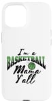 Coque pour iPhone 15 Southern Moms Cadeau fantaisie pour mère Motif basketball Vert et noir