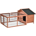 MaxxPet Clapier pour lapin avec parcours 147x96x69 cm - Parcours pour lapin - Maison pour lapin - Cage pour lapin - Cage pour rongeur - beige