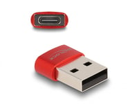 DELOCK – USB 2.0 Adapter USB Type-A male to USB Type-C™ female red (60050)