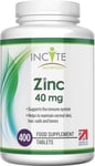 Zinc 40mg | 400 Premium Zinc Tablets Over 12 Month’s Supply , Maximum Strength