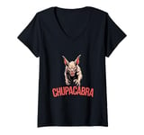 Womens El Chupacabra Monster Graphic Cryptids Creature Women Men V-Neck T-Shirt