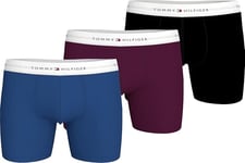 Tommy Hilfiger Boxers Lot de 3 Homme en Coton Élasthanne, Multicolore (Bright Blue/Grape Valley/Black), M